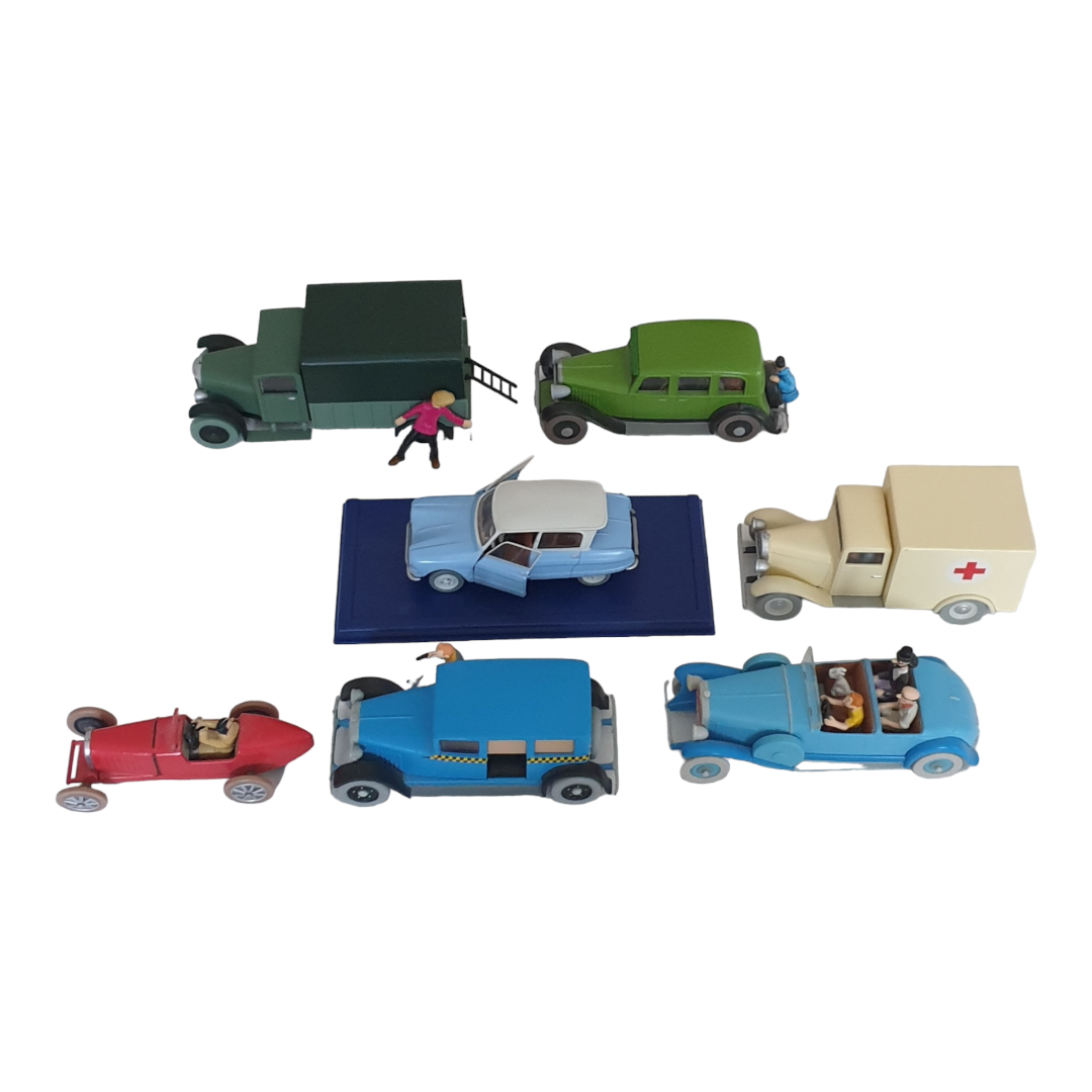 Collection De 21 Voitures Miniatures Tintin - Véhicules De Collection